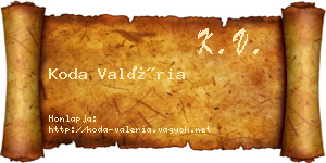 Koda Valéria névjegykártya