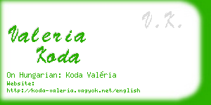 valeria koda business card